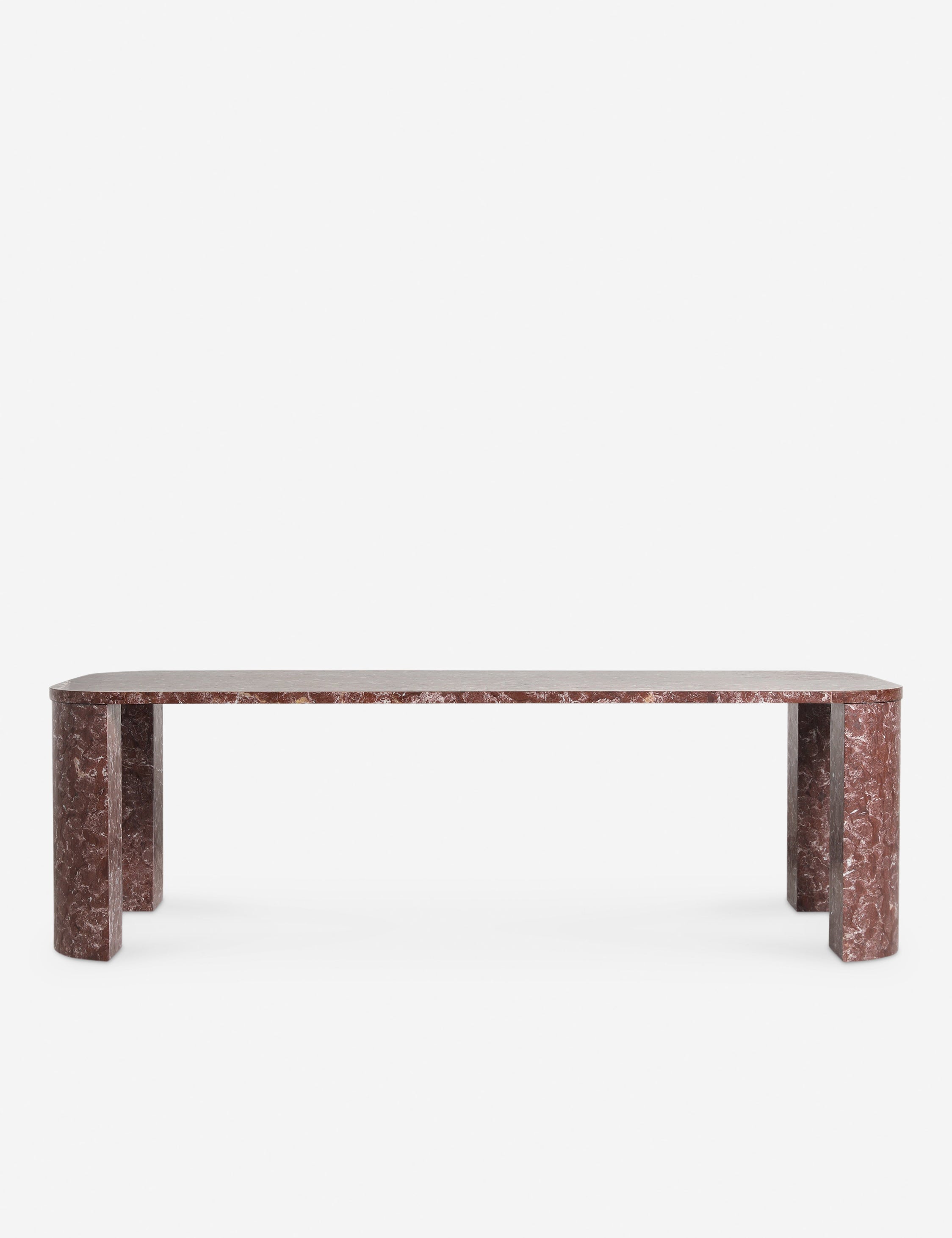 #color::rose-marble | Ramoon wide leg solid marble dining table by Carly Cushnie.