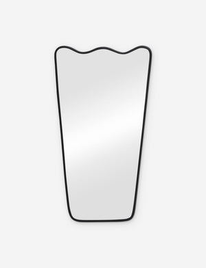 Rook slim-framed charcoal gray mirror with a wavy silhouette and tall profile by Sarah Sherman Samuel