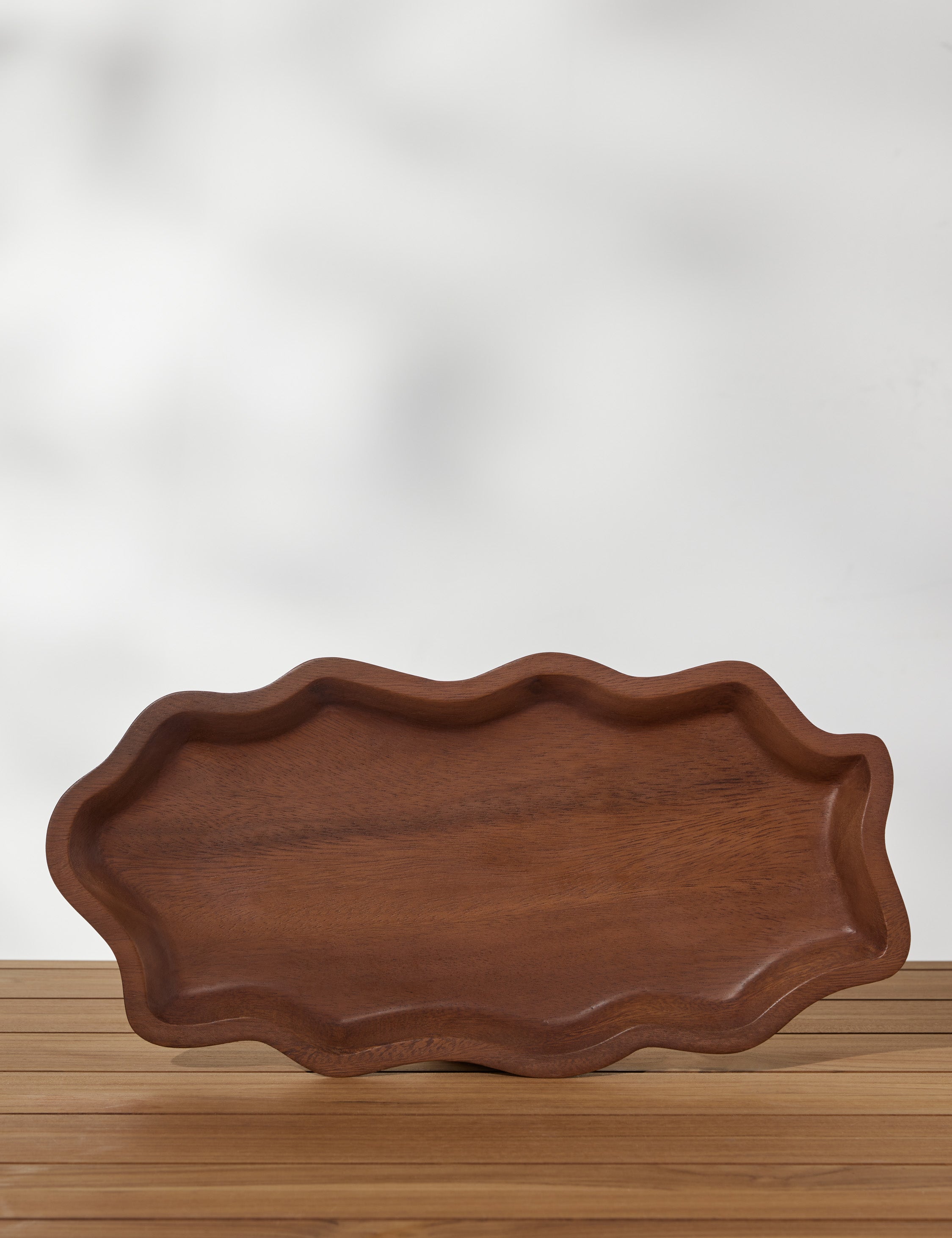 #color::acacia | Ruffle walnut wood Serving Tray by Sarah Sherman Samuel