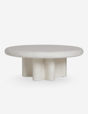 Ruiz round cement outdoor coffee table.