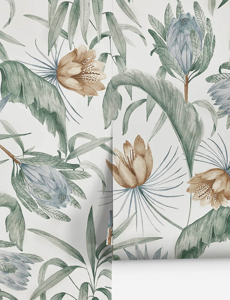 #color::green | Green-toned Tropical Wallpaper by Rylee + Cru featuring an exotic, botanical scene