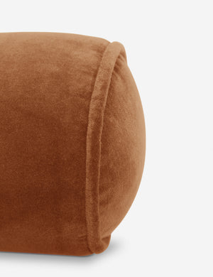 Sabine burnt orange velvet cylindrical bolster pillow