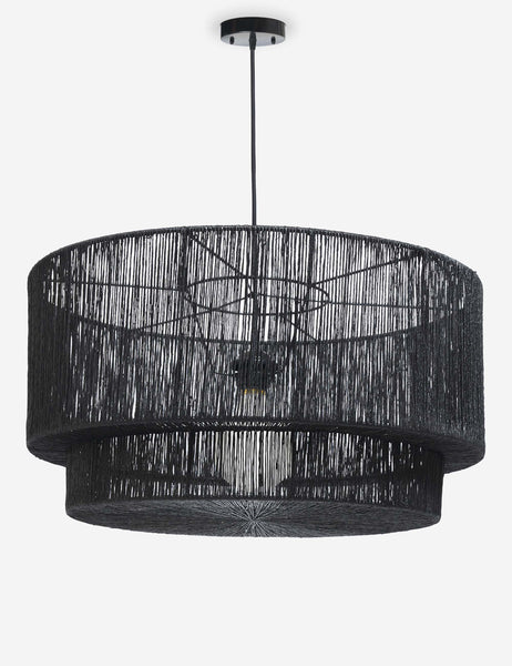 #color::black | Sayan black jute-wrapped pendant light