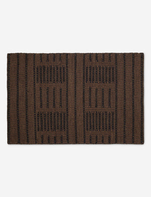 Shere handwoven striped outdoor rug by Sarah Sherman Samuel in Brown