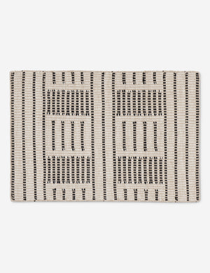 Shere handwoven striped outdoor rug by Sarah Sherman Samuel in Natural.