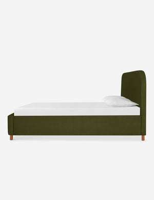 Side of the Solene Loden Velvet platform bed