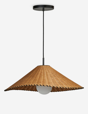 Terrene Woven Rattan Pendant by Elan Byrd.