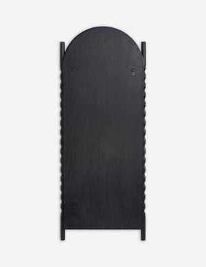Topia arched carved wood frame floor mirror by Ginny Macdonald in black.