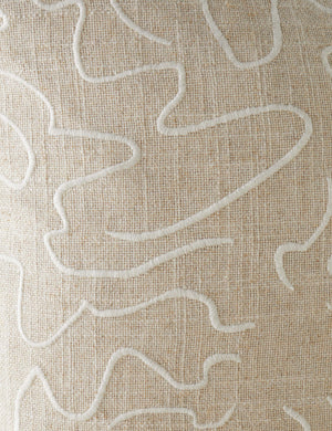 Close up of the patter of the Topos Linen Pillow by Elan Byrd