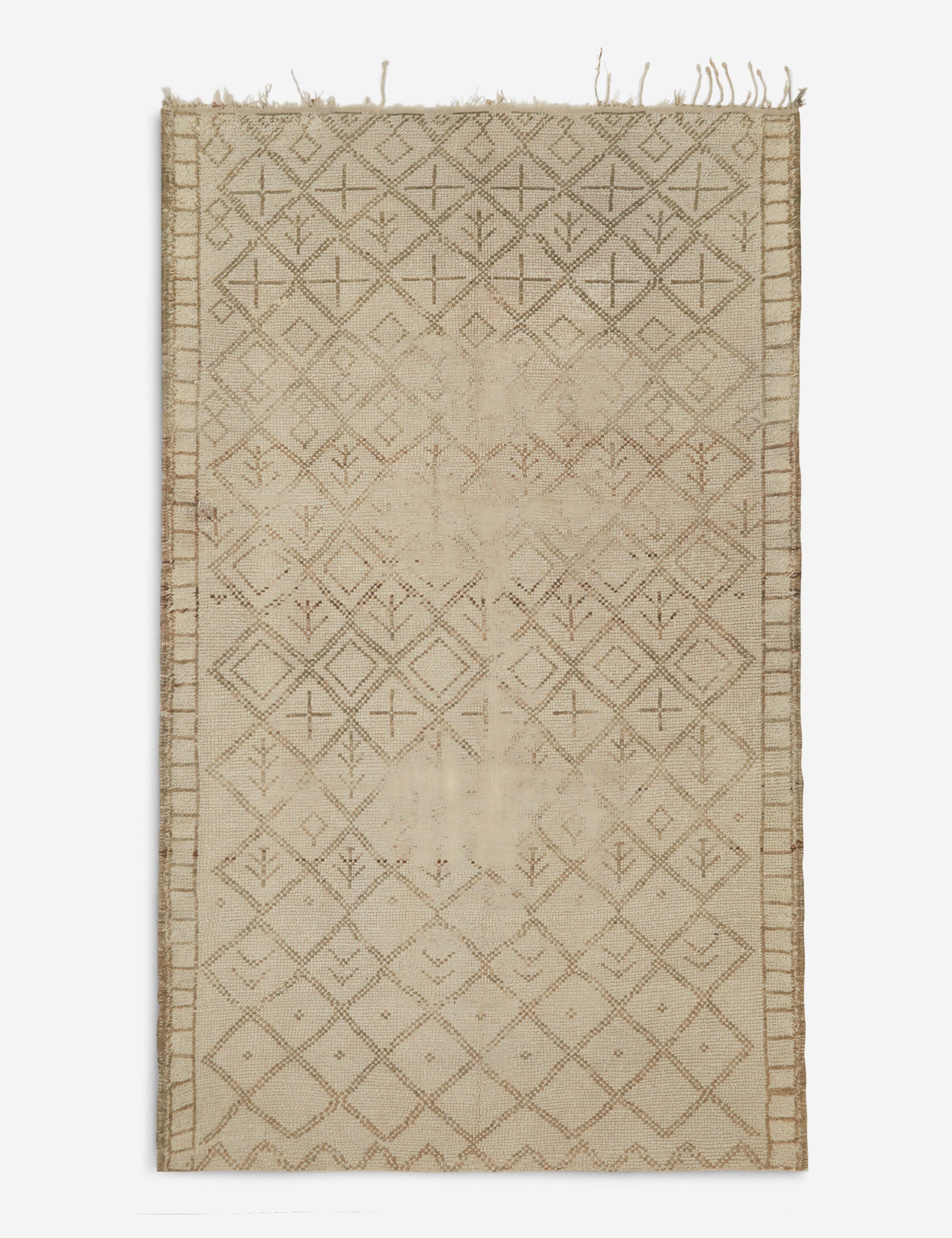 Vintage Moroccan Hand-Knotted Wool Rug No. 16, 5'5" x 9'5"