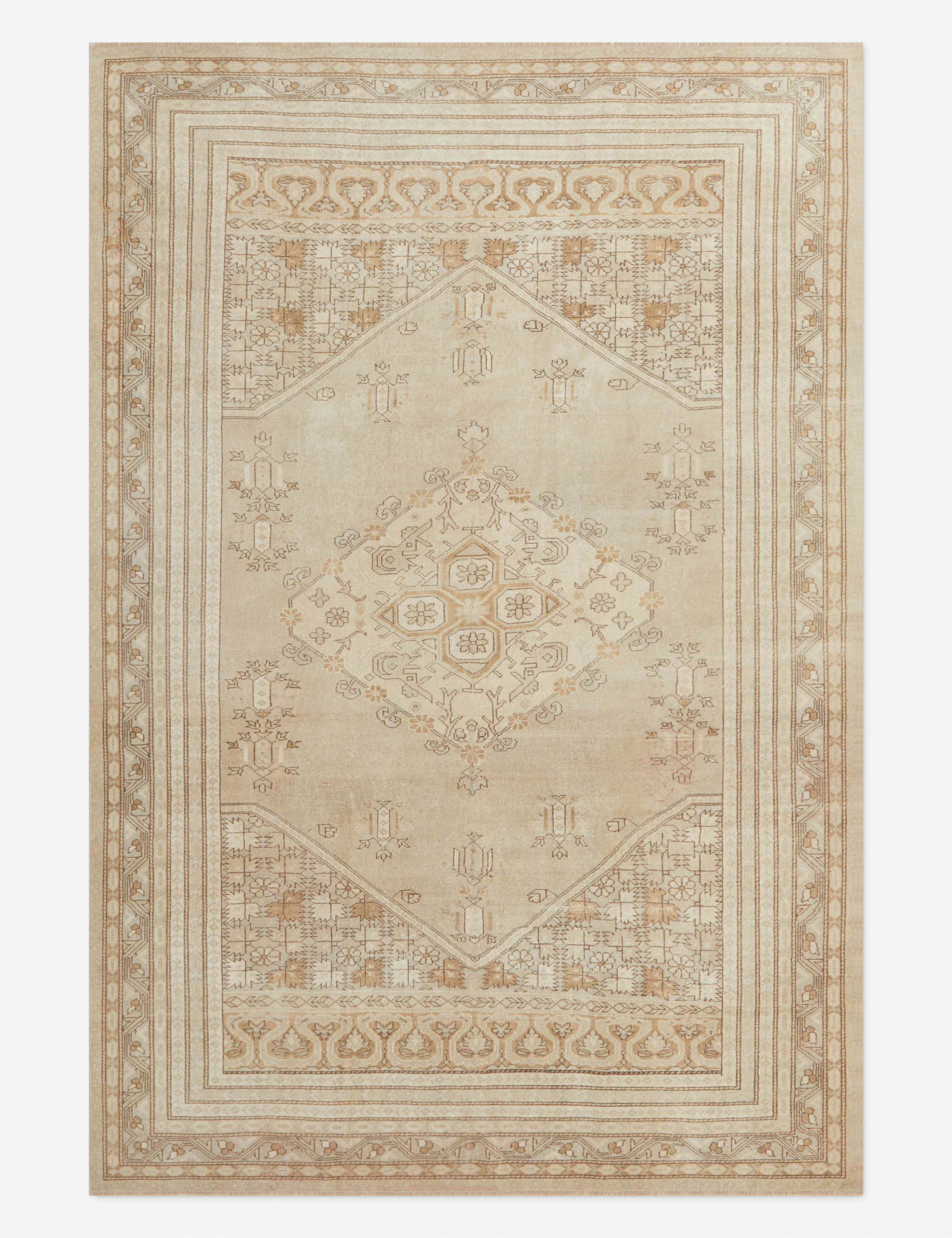 Vintage Turkish Hand-Knotted Wool Rug No. 318, 6'4" x 9'5"
