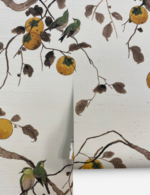 Persimmon Birds Grasscloth Wallpaper by Nathan Turner, Default Title