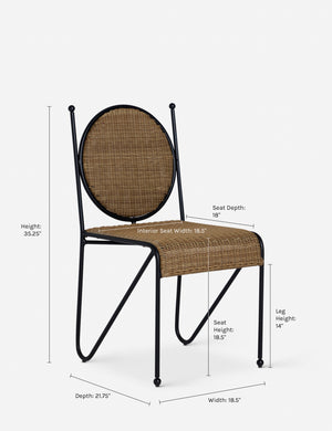 Dimensions on the Ziggy Indoor Outdoor Dining Chair