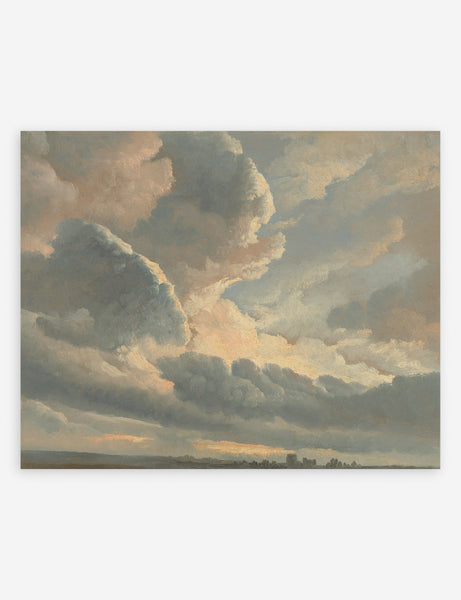 #size::16--x-13- #size::18--x-15- #size::29--x-23- #color::- #size::27--x-22- #frame-option::unframed | Unframed Study of Clouds with a Sunset near Rome Wall Art by Simon Alexandre Clement Denis
