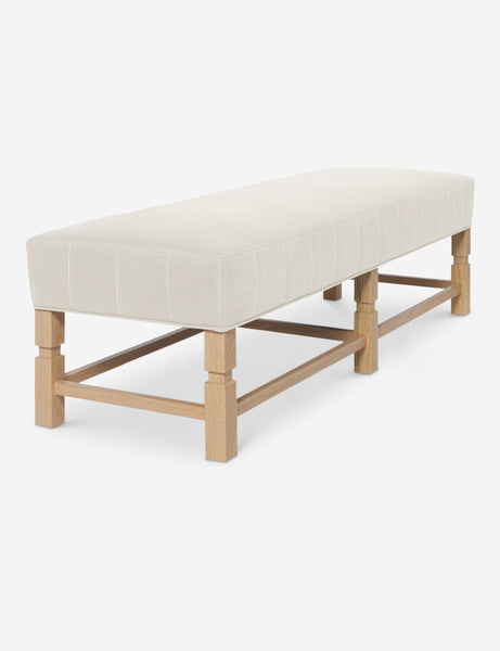 #color::natural | Angled view of the Ambleside Natural linen bench