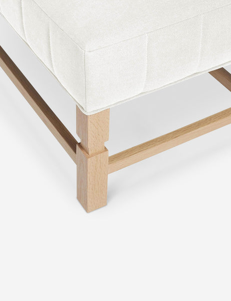 #color::oyster | The vertical channeling on the cushion of the Ambleside Oyster white linen bench