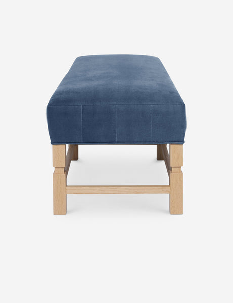 #color::harbor | Side of the Ambleside Harbor blue velvet bench