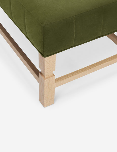 #color::jade | The vertical channeling on the cushion of the Ambleside Jade green velvet bench