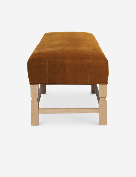 #color::cognac | Side of the Ambleside Cognac velvet bench