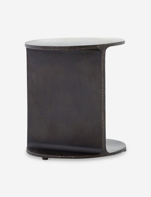 Angled rear view of the Illy metal geometric side table