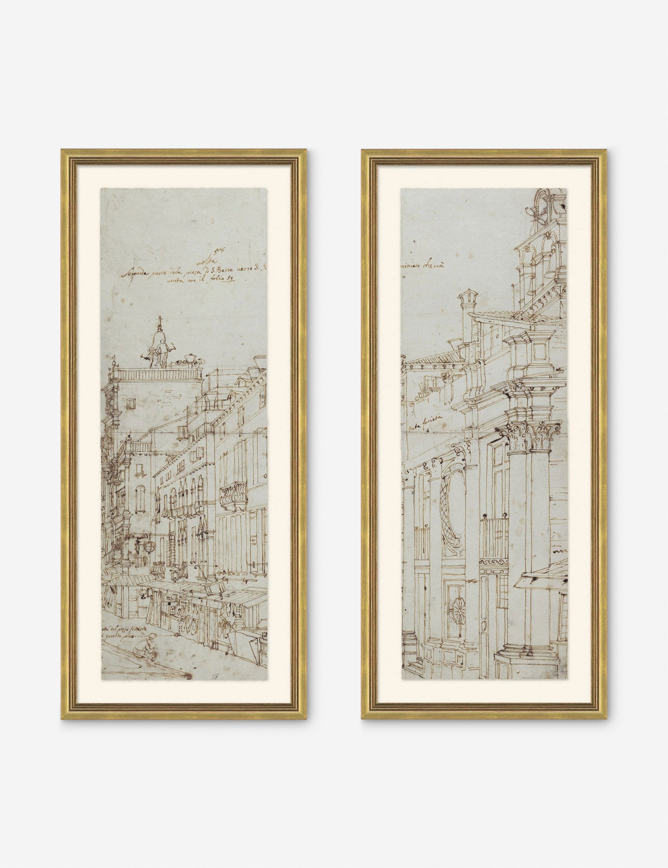 #size::22--x-25.5-  | Set of two Da Vinci diptych drawing prints