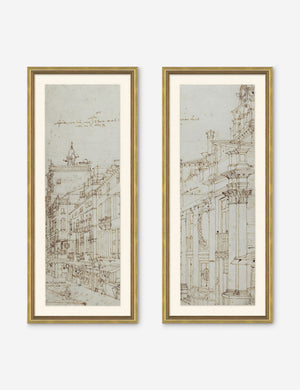 Set of two Da Vinci diptych drawing prints
