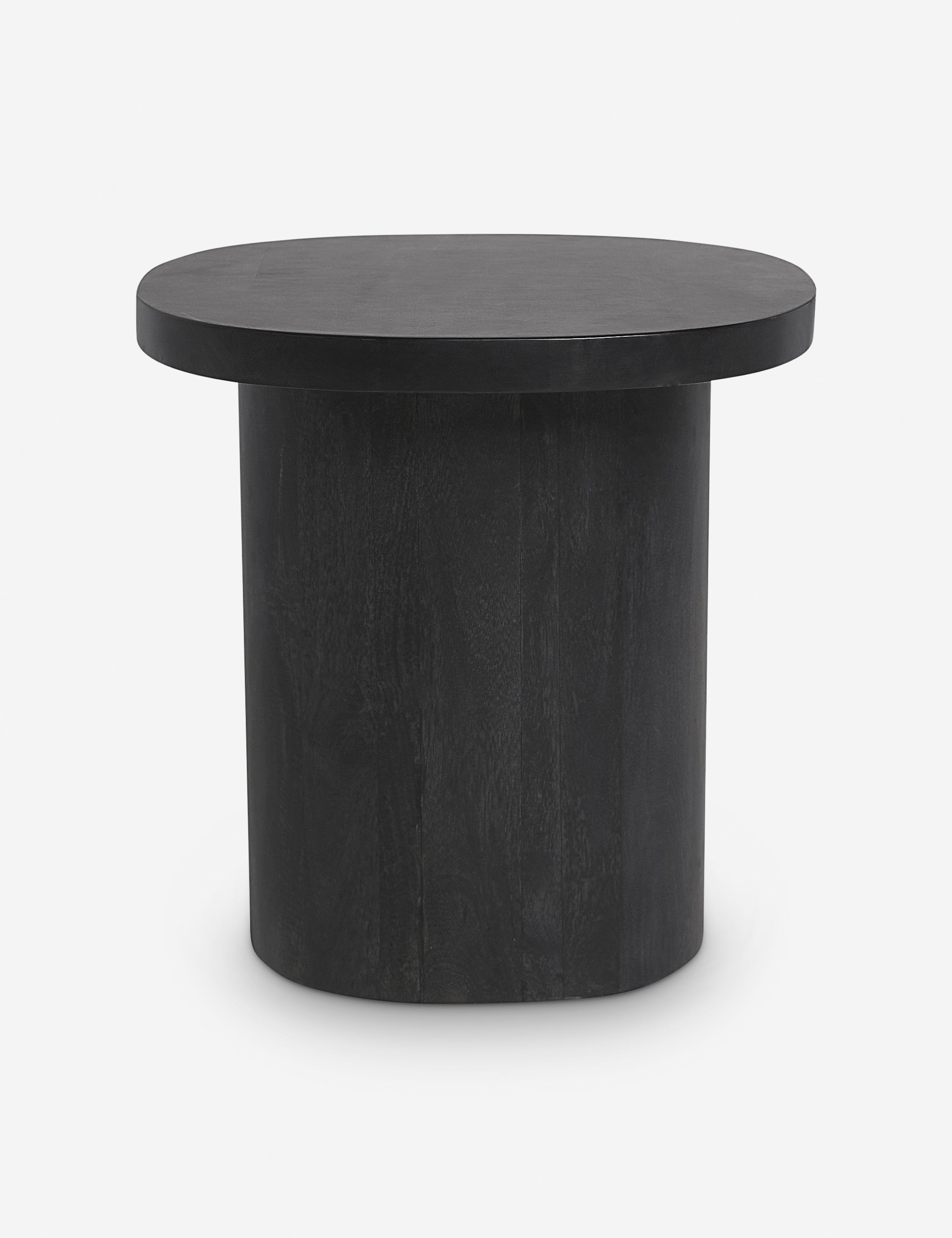 #color::black | Luna black wood round side table