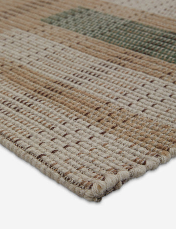 Sorell Handwoven Blend Rug Swatch, Ivory and Green