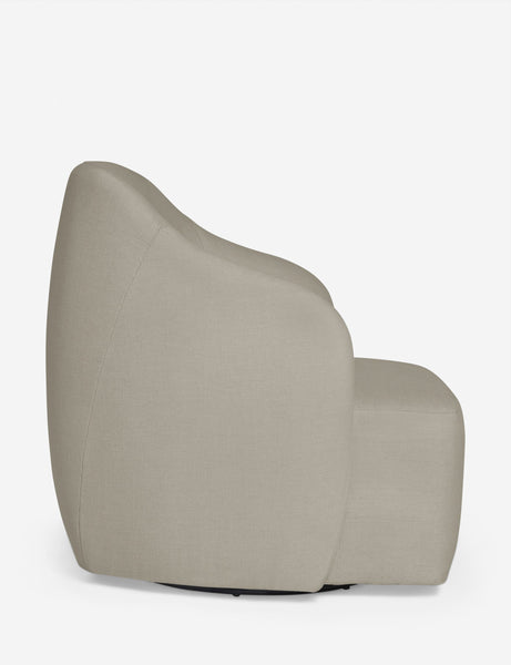 #color::flax | Side of the Tobi Flax linen swivel chair