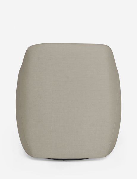 #color::flax | Back of the Tobi Flax linen swivel chair