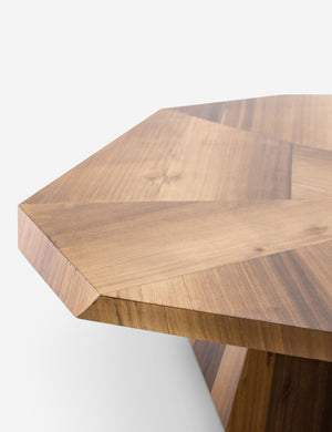 The beveled edge on the side of the Balen coffee table