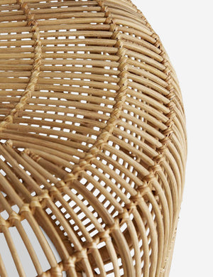 Close-up of the woven details on the Amina round coffee table