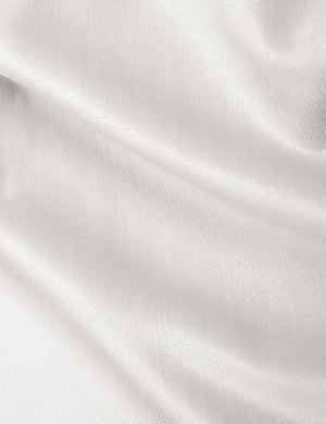Close-up of the snow velvet fabric on the Clementine platform bed