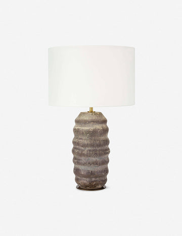 | Ola earth-toned ridged Ceramic Table Lamp by Regina Andrew