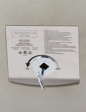 Close up of the controls on the Benno fog round fire bowl