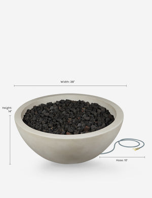 Dimensions on the Benno fog 38 inch round fire bowl