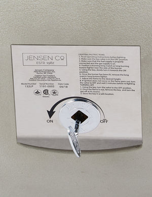 Close up of the controls on the Benno fog round fire bowl