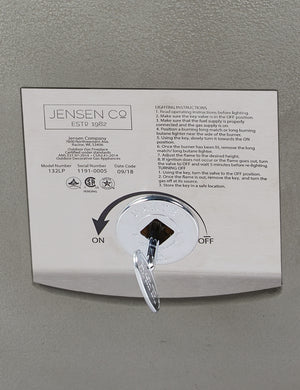 Close up of the controls on the Benno shade round fire bowl