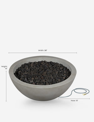 Dimensions on the Benno shade 38 inch round fire bowl