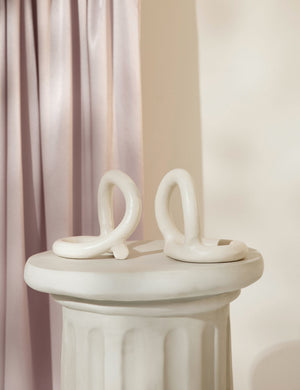 Bacchus white ceramic bookends by sin