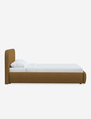 Side of the Nabiha Sesame Linen platform bed