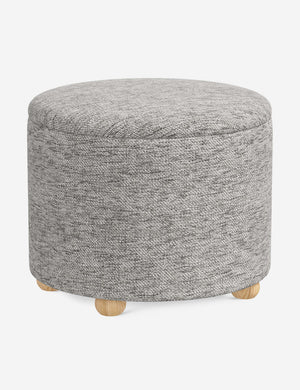 Angled view of the Kamila Steel Gray Performance Basketweave 24-inch ottoman