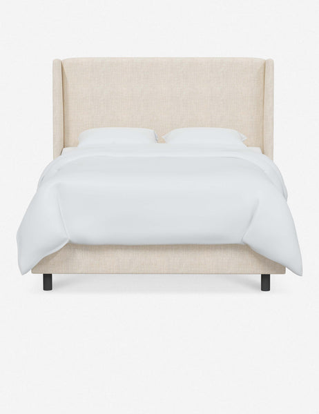 #color::talc-linen #size::cal-king #size::full #size::king #size::queen #size::twin | Adara talc linen upholstered bed.