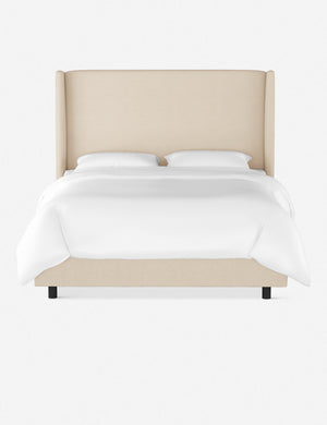 Adara natural linen upholstered bed.