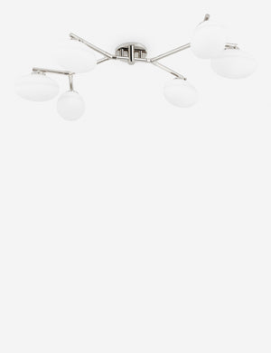 Solange polished nickel branching 6-light semi flush mount light