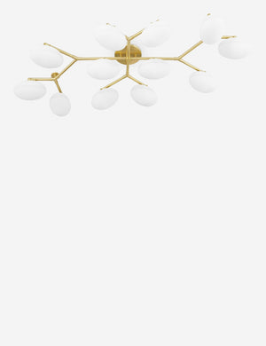 Solange antique brass branching 12-light semi flush mount light