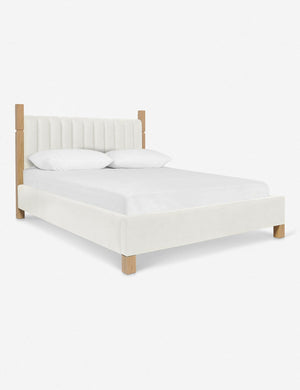 Angled view of the Ambleside Oyster White Linen bed