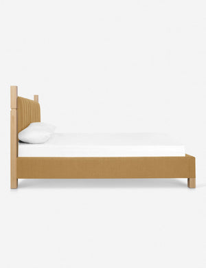 Side of the Ambleside Camel Orange Linen bed