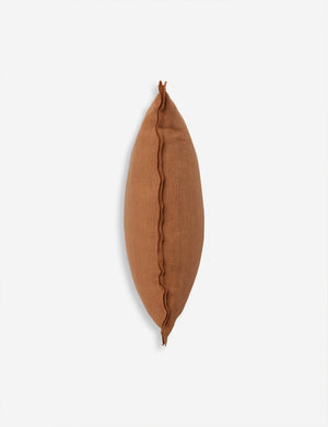 Side of the arlo Burnt Orange square pillow