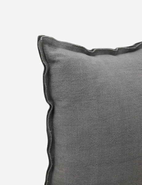 #color::dusty-blue #style::square #fill type::with-feather-down-insert #fill type::pillow-cover-only | Corner of the arlo Dusty Blue square pillow